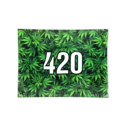 V Syndicate 420 Green Glass Rolling Tray