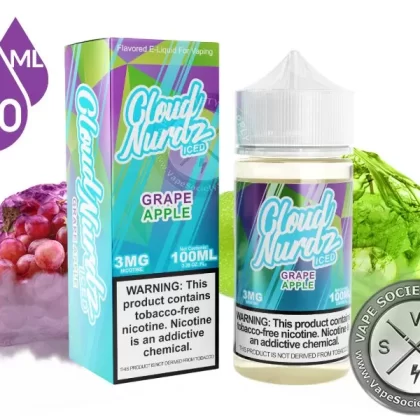 Grape Apple Iced by Cloud Nurdz 100ml - Vape Product, Vape Product (E1329D)