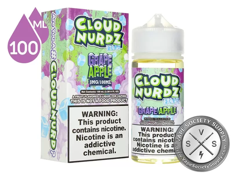 Grape Apple Iced by Cloud Nurdz 100ml - Vape Product, Vape Product (E1329D) - Image 2