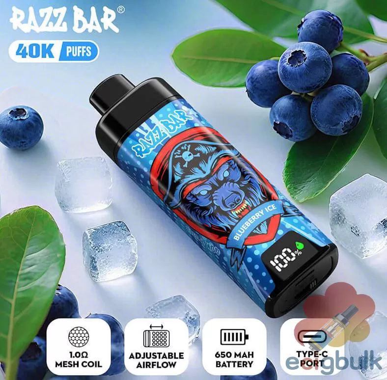 Razz Bar NEW 40000 Disposable Vape β 40K Puffs LED Screen Rechargeable - Image 3