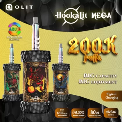 OLIT HookaLit MEGA 200K Puff Disposable E-Hookah - 200,000 Puffs - Lucid Dream