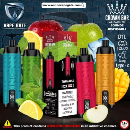 Al Fakher - Crown Bar Sounds Disposable Vape (12,000 Puffs) - Lemon Mint / 5 mg