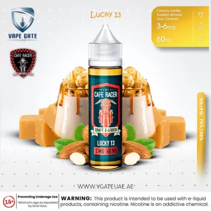 Lucky 13 60ml By Cafe Racer E-Liquid - 6 mg / 60 ml