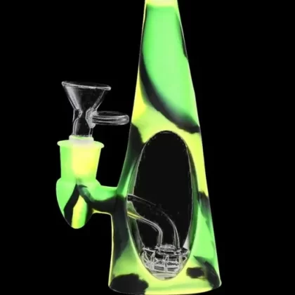 “Sili-Cone” Glass Cone Water Pipe with Silicone Shell - Vape Store
