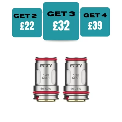 Vaporesso GTI Resplacement Coils Pack of 5 - DUAL MESH 0.4OHM