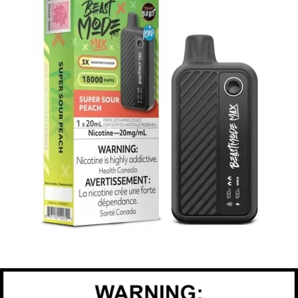 Super Sour Peach Iced Flavour Beast Beast Mode Max Disposable Vape