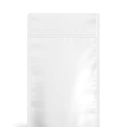 Tamper Evident | Matte White PCR Mylar Bag (Tear Notch) | 5in x 8.1in – 14g – 1000 Count