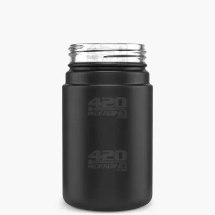 POLLEN GEAR | HiLine Straight Sided Matte Black Glass Jars | 52mm – 3.75oz – 72 Count