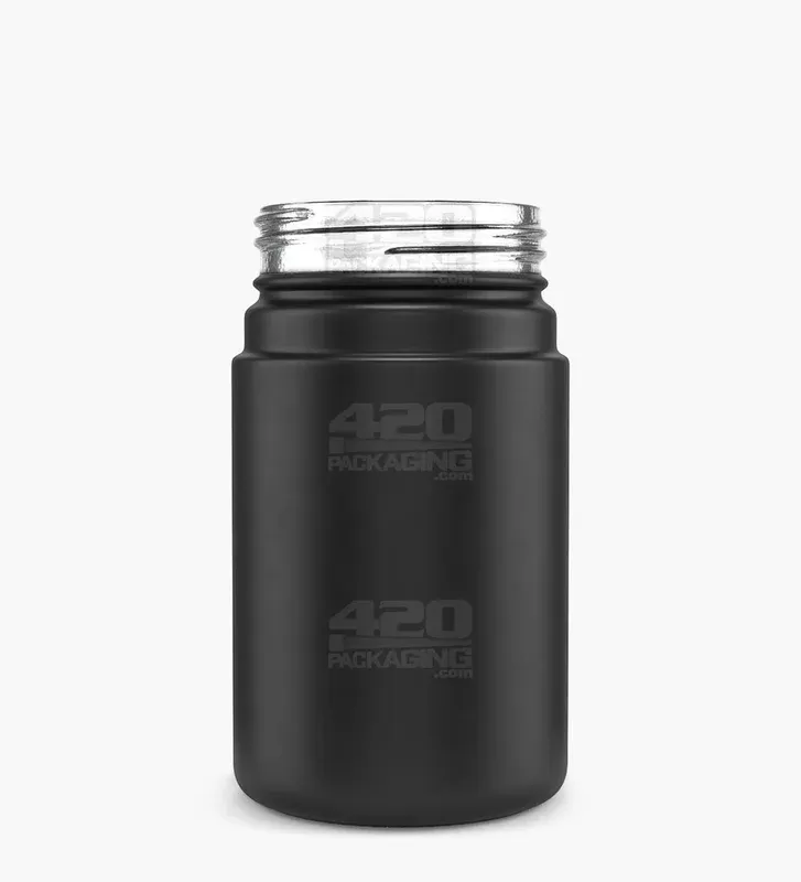 POLLEN GEAR | HiLine Straight Sided Matte Black Glass Jars | 52mm – 3.75oz – 72 Count