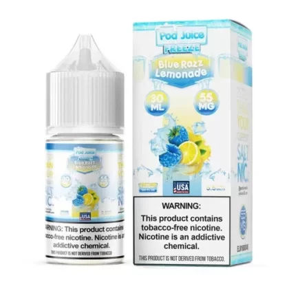 Pod Juice Salt Blue Razz Lemonade Freeze Tobacco Free Nicotine E-Juice 30ml
