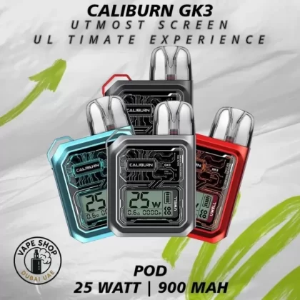 UWELL Caliburn GK3 Kit 25W Pod System 2.5ml Vape Kit 900mAh Starter Kit in Dubai, UAE - Black, Blue