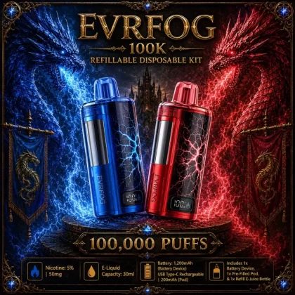 EVRFOG 100K Refillable Disposable KIT - Dragon Fruit Lemonade (Texas Compliant)