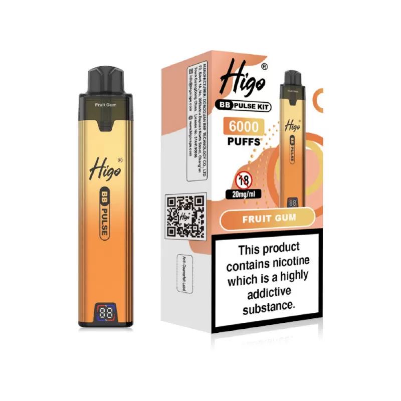 Higo BB Pulse 6000 Prefilled Pod Kit Fruit Gum - 20mg