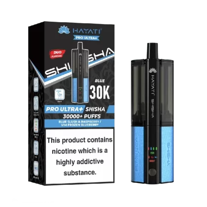 Hayati Pro Ultra Plus Shisha 30000 Prefilled Pod Kit Blue Slush & Raspberry / Vim Frozen Blueberry