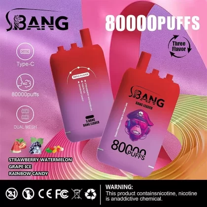 Bang Leader 80K | 80000 puffs, triple option, dual mesh, Type-C rechargeable, bulk disposable vape - Aiviouvapes