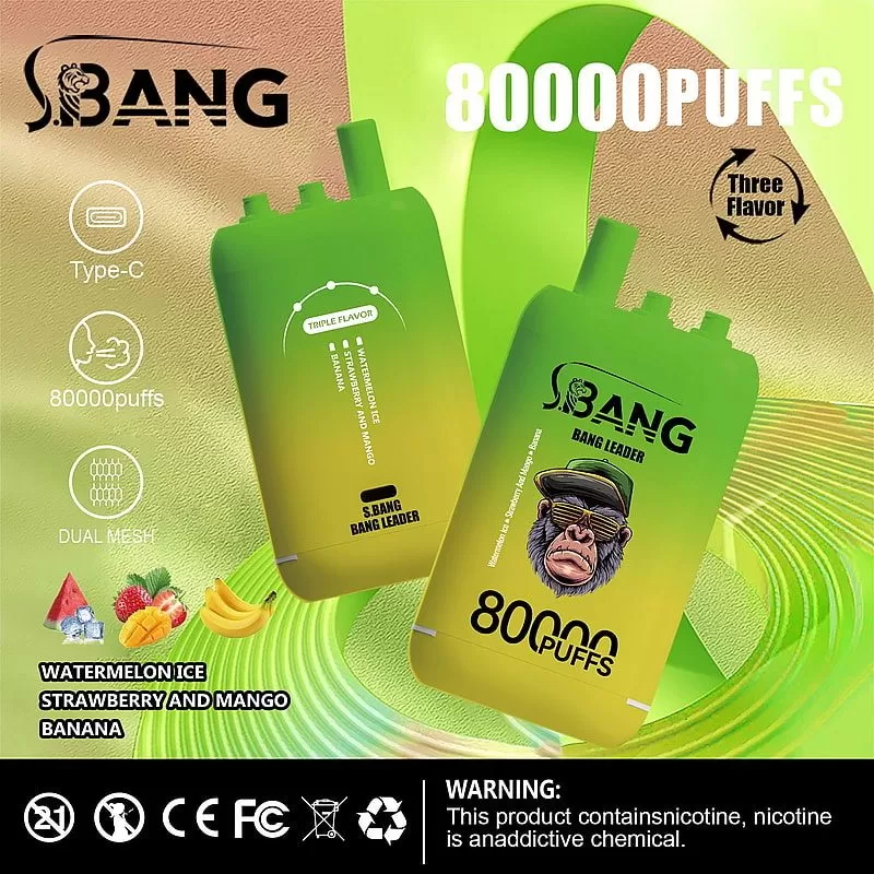 Bang Leader 80K | 80000 puffs, triple option, dual mesh, Type-C rechargeable, bulk disposable vape - Aiviouvapes - Image 2