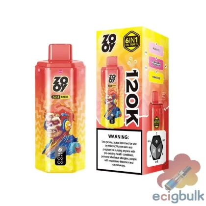 ZOOY 6-in-1 120K Disposable Vape with Smart Display & Multiple Flavors