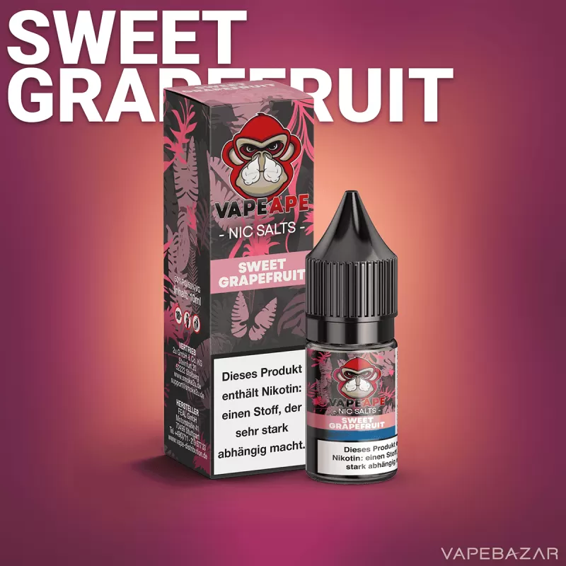 VapeApe – Sweet Grapefruit – Nic Salts - 20mg/ml, 10mg/ml - Image 2