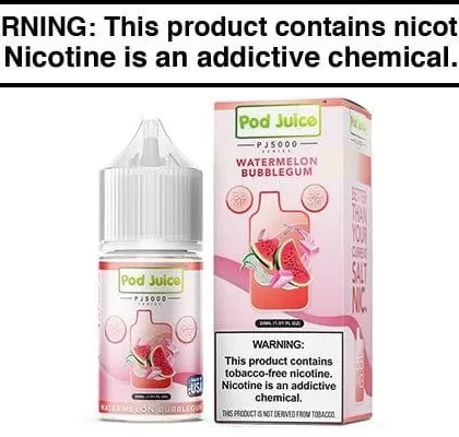 WATERMELON BUBBLEGUM BY POD JUICE SALT PJ5000 SERIES 30ML - Vapejuice