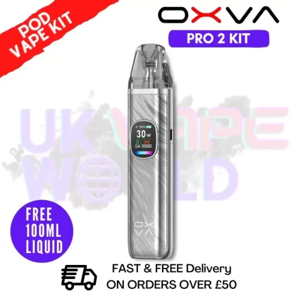 Platinum Gray Oxva Xlim Pro 2 Pod Kit + Free 100ML Liquid