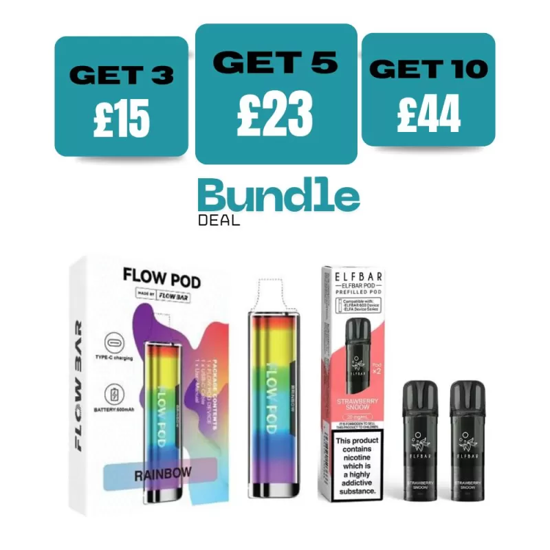 Flow Pod CP600 Pod Kit + Elf Bar 600 Prefilled Pods (Bundle) - Barbie Pink / Banana