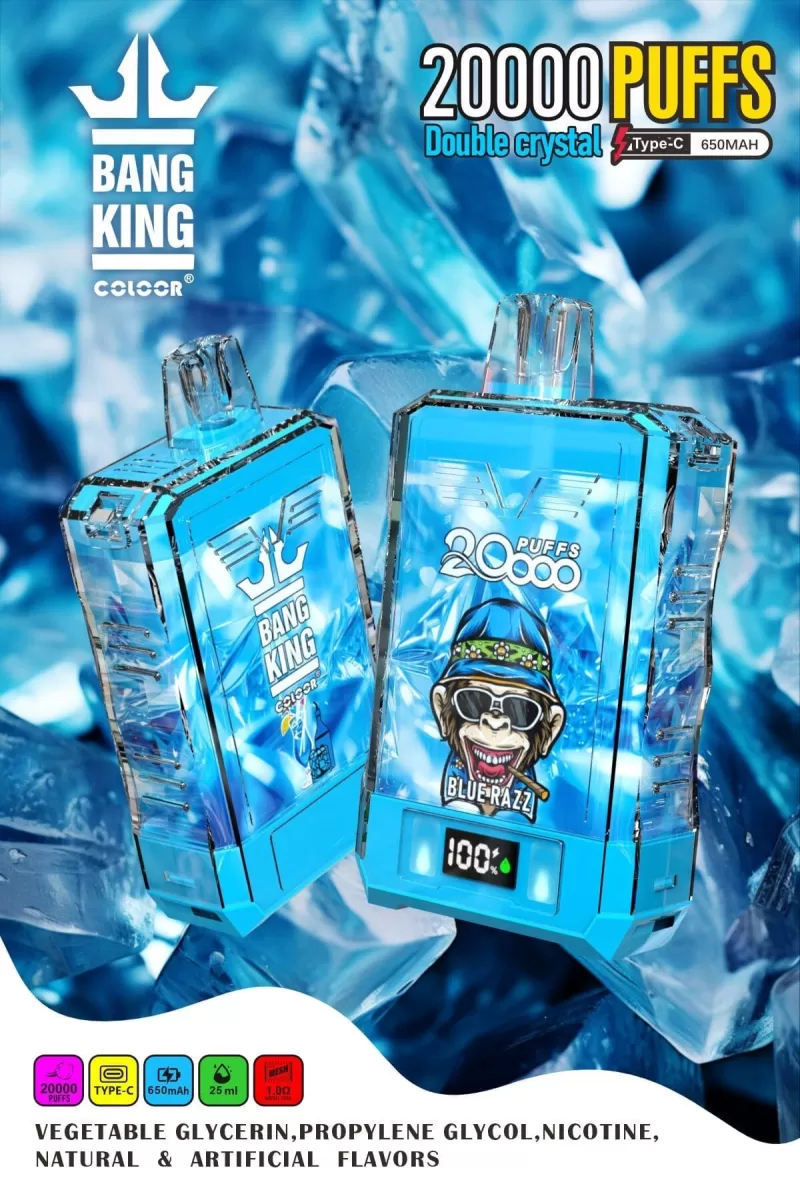 Bang King Double Crystal 20000 Puffs | 0%-5% strength, 25mL, 650mAh, bulk vape - Aiviouvapes - Image 2