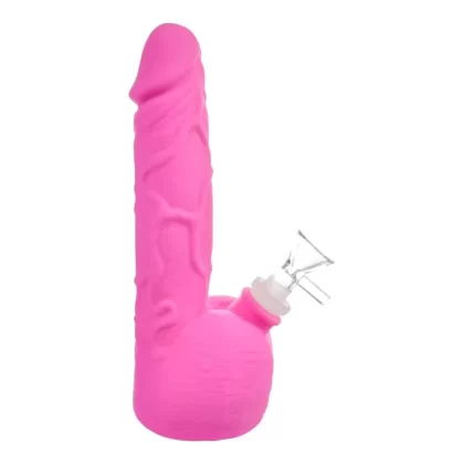 Pink Silicone Phallus Bong – 8.5in