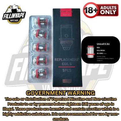Oxva UNIcoil Replacement Coils - 1pc / 0.2ohm (55-60w), 1pc / 0.3ohm (30-40w)
