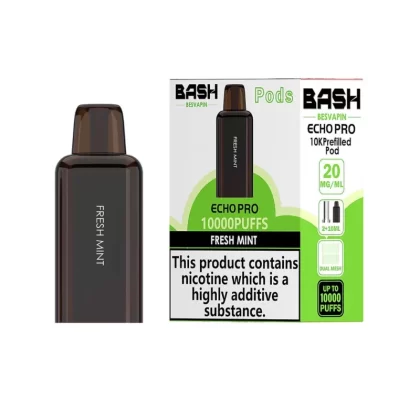 Bash Vape Echo Pro 10K Fresh Mint Replacement Pods – 20mg Nic Salt