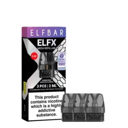 Elf Bar ELFX Replacement Refillable Pods - 0.6Ohms, 0.8Ohms; Vape Product