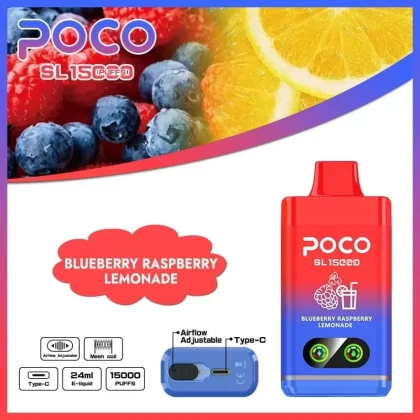 Poco SL 15000 Puffs | adjustable airflow, 0%-5% strength, bulk disposable vape - Aiviouvapes