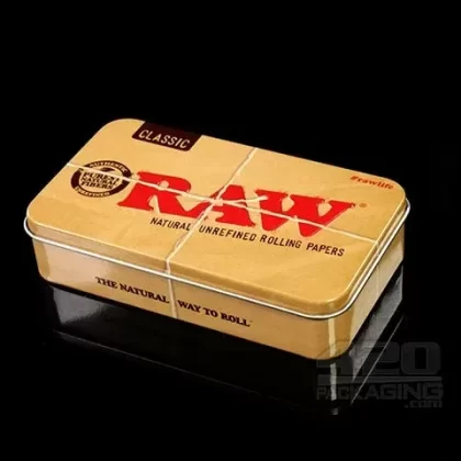 RAW | Metal Hinged-Lid Essentials Tin Storage Case