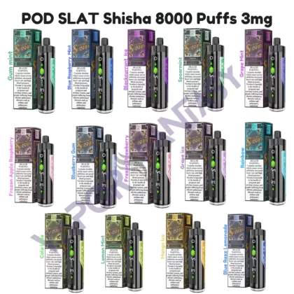 POD SALT Shisha 8000 Puffs 3mg - Blackcurrant Ice, Blue Razz Lemonade