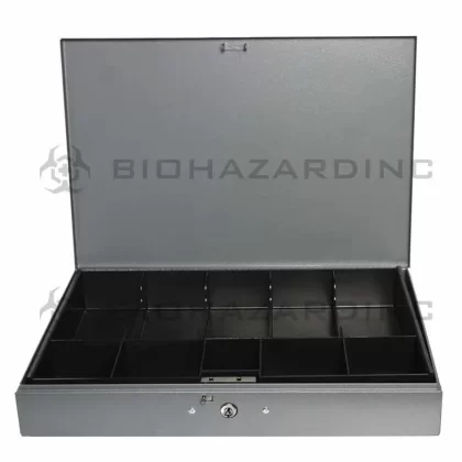 Steel Cash Box w/ 10 Compartment Trays