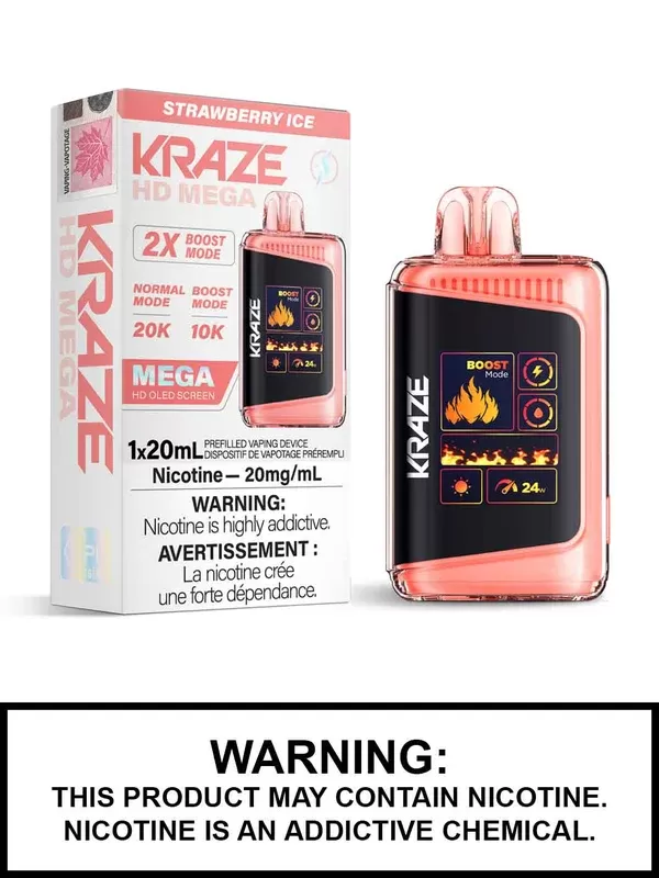 Strawberry Ice Kraze HD Mega Disposable Vape