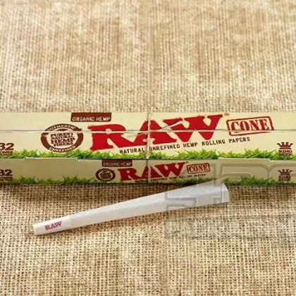 RAW Cone Organic Hemp King Size Pre Rolled Cones – 32/Box