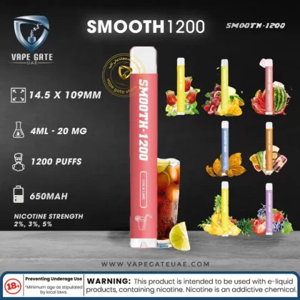SMOOTH DISPOSABLES (20MG - 1200 Puffs) - Banana Ice