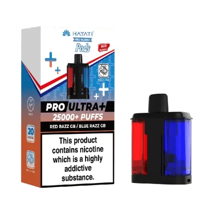Hayati Pro Ultra Plus 25k Prefilled Pods Red Razz GB / Blue Razz GB