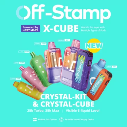 Made in Indonesia | Off-Stamp X-CUBE "Crystal Cube" 35K Disposable KIT – 35,000 Puffs - Black Mint