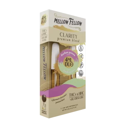 Mellow Fellow Clarity Blend – Durban Poison & Kush Mints – 2ml Vape Cartridge Duo (4ml)