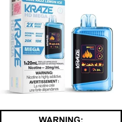 Blue Razz Lemon Ice Kraze HD Mega Disposable Vape