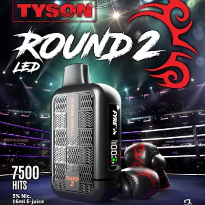 Tyson 2.0 "ROUND 2" Heavy Weight Rechargeable Disposable Device – 7500 Puffs - Pineapple Melon