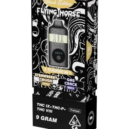 Strawberry Cough | Gas Crack Flying Horse Black Edition Disposable 9G
