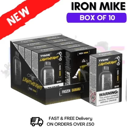 Frozen Banana Tyson 2.0 600puff Vape Kit Pack / Box Of 10