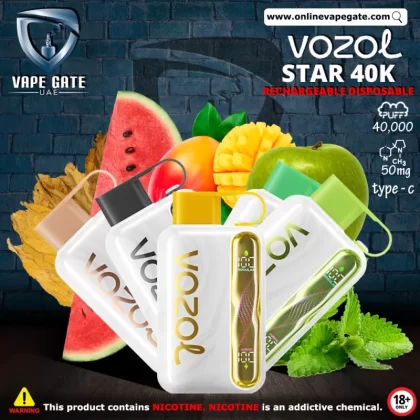 Vozol Star 40K Rechargeable Disposable Vape (40,000 Puffs) - White Peach Raspberry / 50 mg