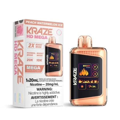 Kraze HD Mega Peach Watermelon Ice (20K Puffs) Disposable Vape