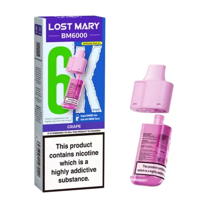 Grape Lost Mary BM6000 Refill Pack - 20mg - Vape Product (8FFE0B)