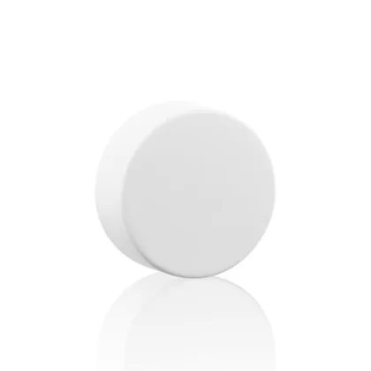 Child Resistant Plastic Caps | Smooth Matte w/ Foil Liner | 38mm – White – 80 Count