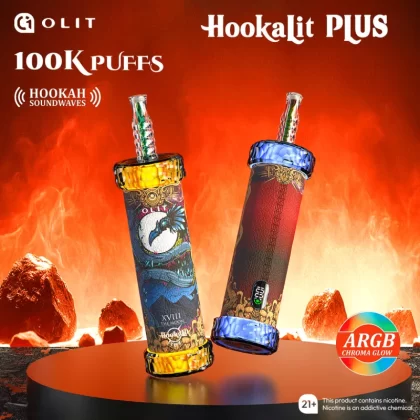 OLIT HookaLit "PLUS" 100K Puffs Disposable E-Hookah - 100,000 Puffs - Peach Ice
