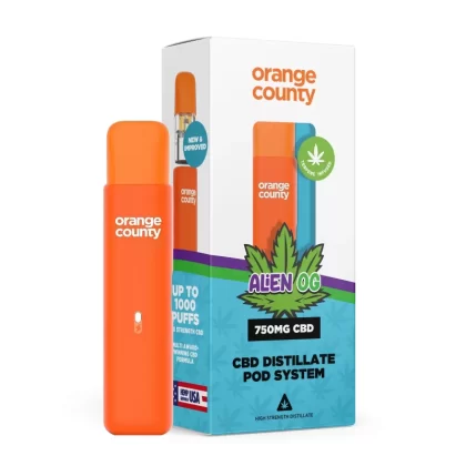Orange County CBD Rechargeable Vape Pen – 750mg Broad Spectrum CBD - Alien OG